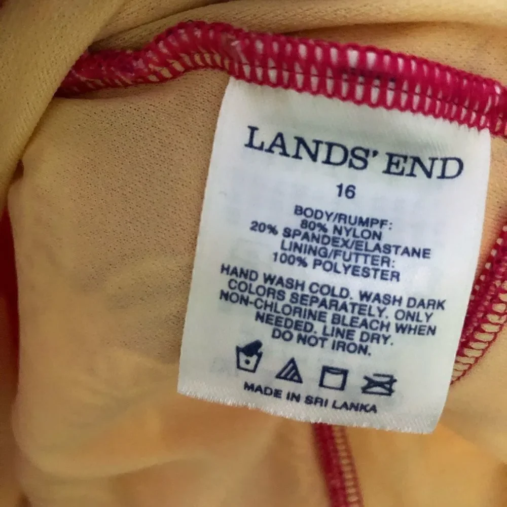 Lands End Girls Ruffled One Pc 16‎